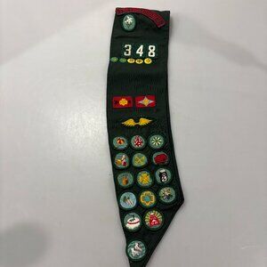 Vintage Girl Scouts Sash 1960s Toledo Council 18 Merit Badges 5 Pins
